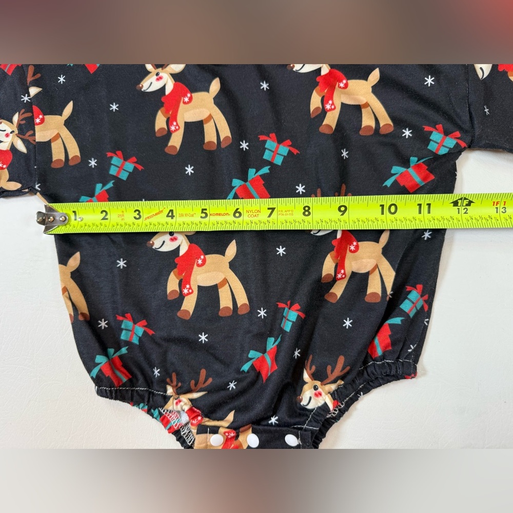 Baby Romper Christmas reindeer Long Sleeve Crew Neck Jumpsuit 6-12 month (bin R) - Picture 7 of 12